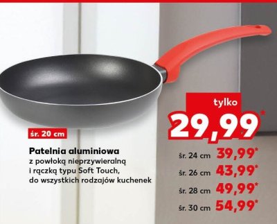 Patelnia aluminiowa z powłoką nieprzywierną i rączką typu Soft-Touch, do wszystkich rodzajów kuchenek śr. 20 cm promocja w Kaufland