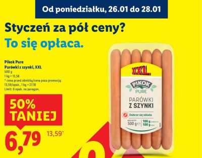 Parówki z szynki XXL promocja w Lidl