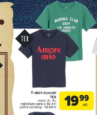 T-shirt damski z nadrukiem s-xl Tex promocja w Carrefour