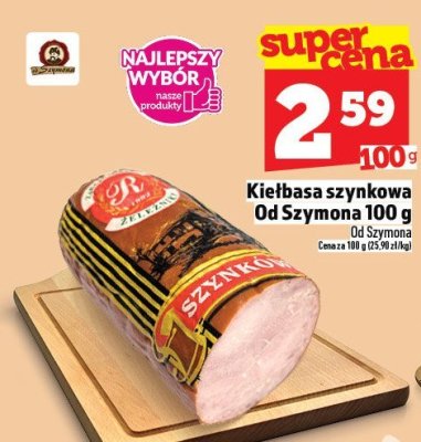Kiełbasa szynkowa Od Szymona 100 g promocja w TOPAZ