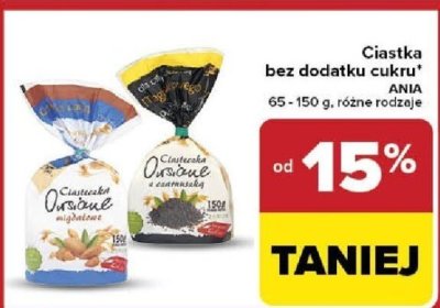 Ciastka bez dodatku cukru, różne rodzaje OD -15% promocja w Carrefour Market