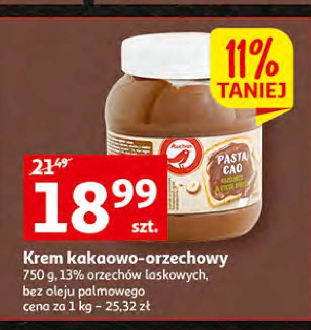 Krem orzechowo kakaowy Auchan promocja