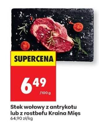 Stek wołowy z antrykotu lub z rostbefu Kraina Mięs promocja w Biedronka