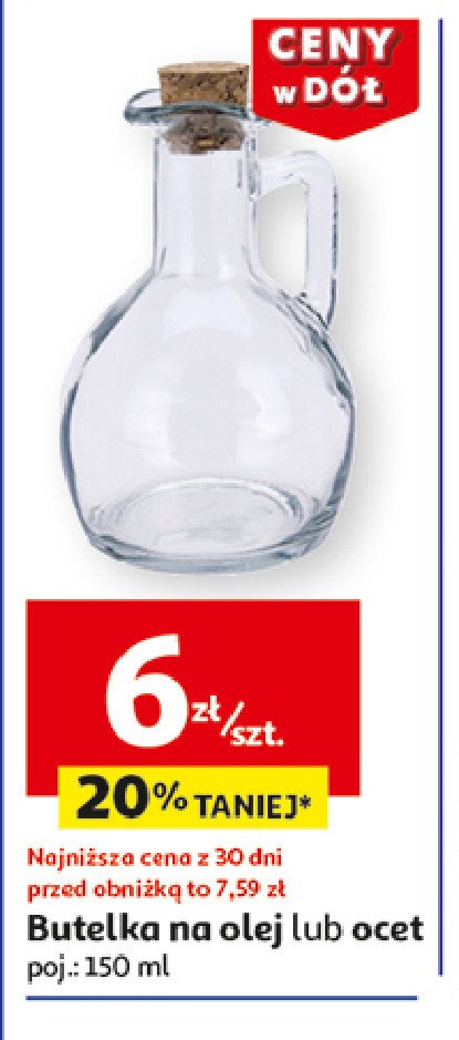 Butelka na ocet 150 ml promocja w Auchan