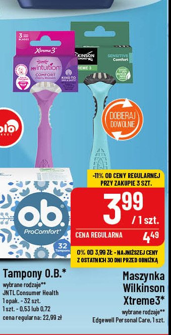 Maszynki do golenia cherry blossom Wilkinson my intuition comfort promocja