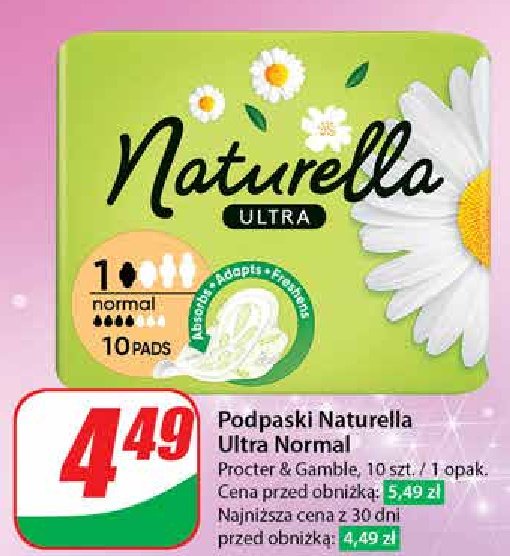 Podpaski normal Naturella ultra promocja w Dino