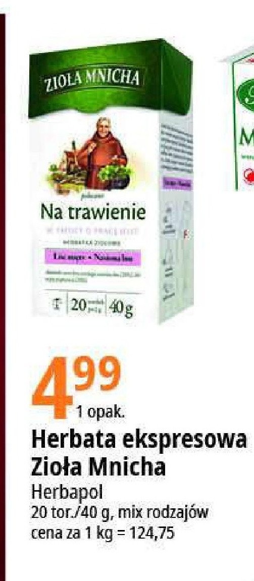 Herbatka na trawienie Big-active zio艂a mnicha promocja