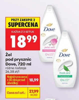 Żel pod prysznic Dove, 720 ml, różne rodzaje promocja w Biedronka