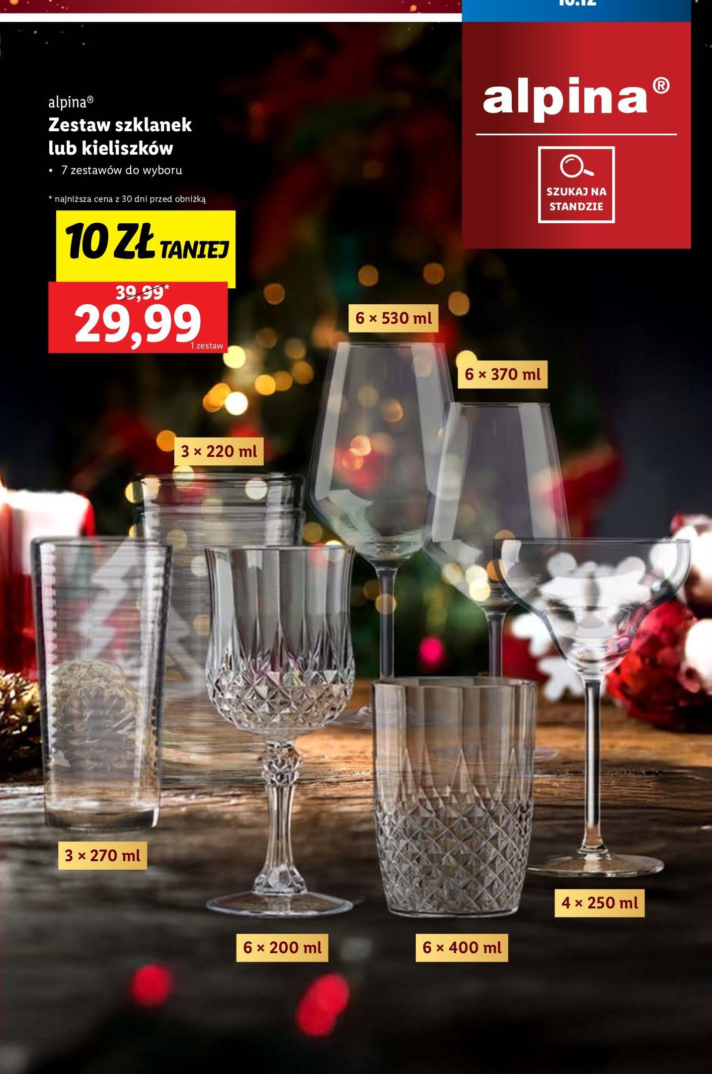 Kieliszki 250 ml Alpina(lidl) promocja w Lidl