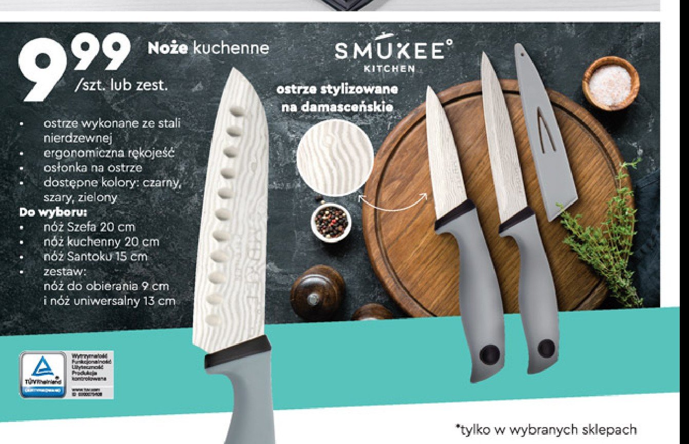 Nóż do obierania warzyw i owoców 8 cm + nóż uniwersalny 13 cm Smukee kitchen promocja