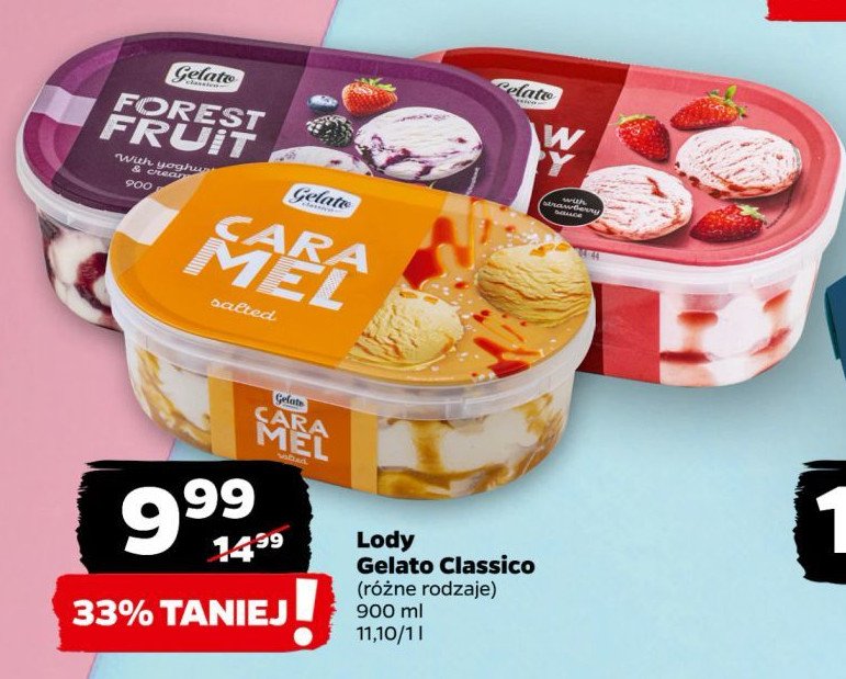 Lody truskawkowe Gelato classico promocja