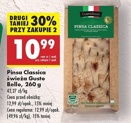 Pinsa classica Gustobello promocja w Biedronka
