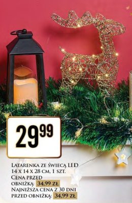 Latarenkę ze świecą LED 14 x 14 x 28 cm promocja w Dino