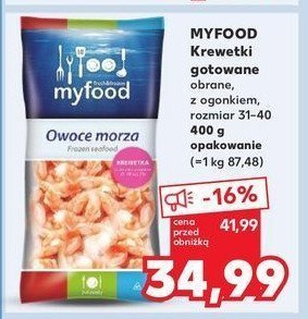 Krewetki gotowane obrane 31/40 Myfood promocja