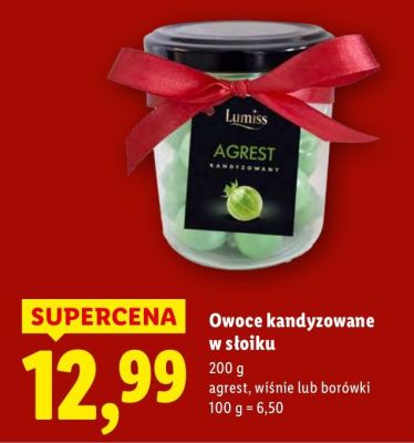 Owoce kandyzowane w słoiku wiśnie promocja w Lidl