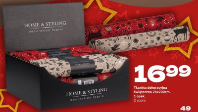 Tkanina dekoracyjna świąteczna HOME & STYLING 28x200cm, 1 opak. promocja w Twój Market
