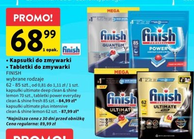 Kapsułki do zmywarki FINISH wybrane rodzaje promocja w Intermarche