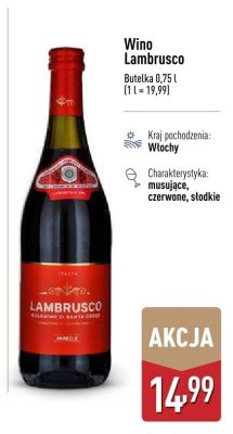 Wino Lambrusco promocja w Aldi
