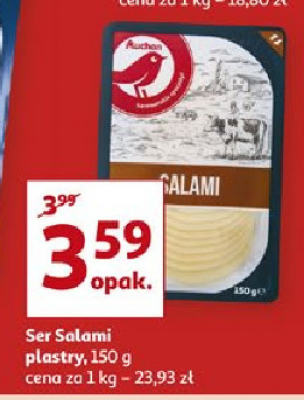 Ser żółty salami Auchan promocja