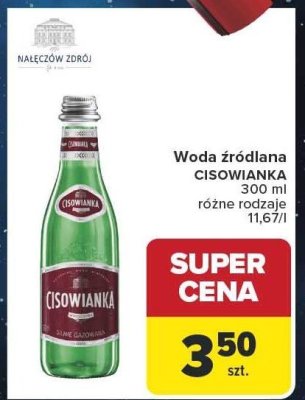 Woda źródlana CISOWIANKA 300 ml różne rodzaje promocja w Carrefour