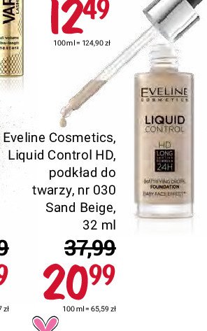 Podkład nr 030 sand beige Eveline liquid control hd promocja
