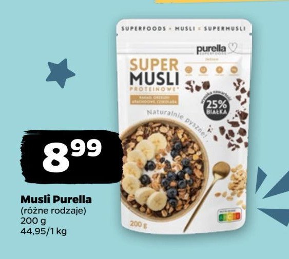 Musli proteinowe Purella super musli Purella food promocja w Netto