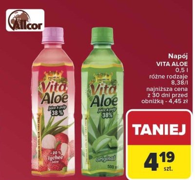 Napój VITA ALOE 0,5 l promocja w Carrefour