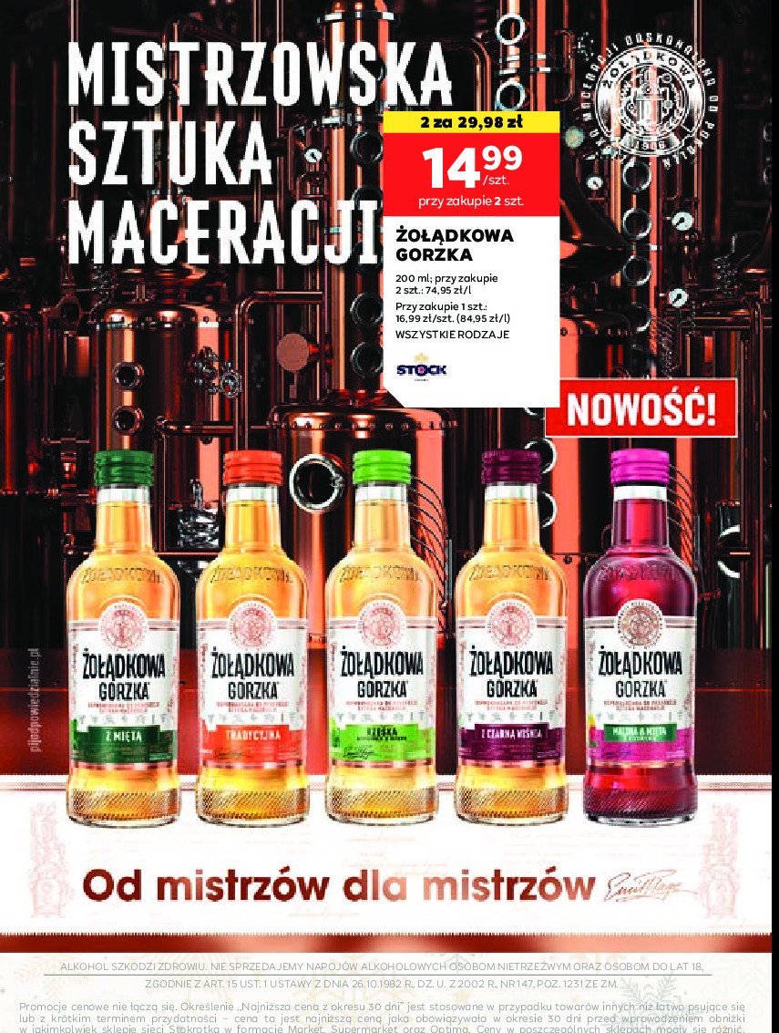 Wódka 28% Żołądkowa malina&mięta promocja