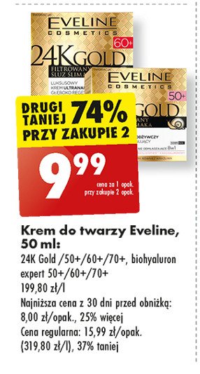 Krem do twarzy 70+ Eveline 24k gold promocja