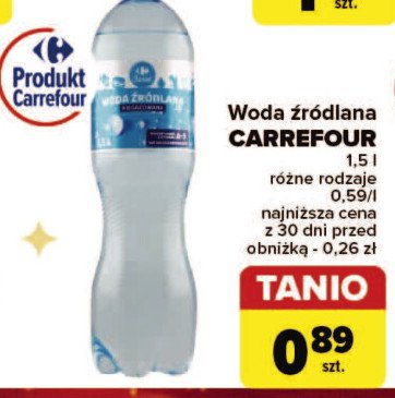 Woda niegazowana Carrefour promocja