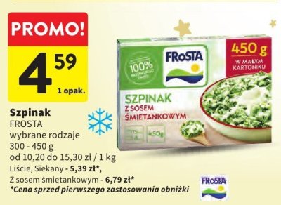 Szpinak FROSTA promocja w Intermarche