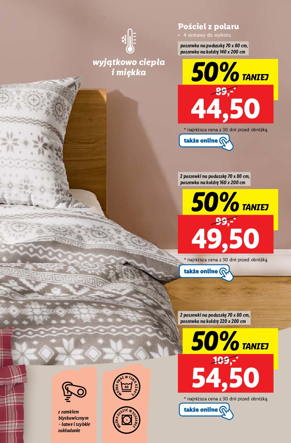 Komplet po艣cieli z polaru 140 x 200 cm + 70 x 80 cm promocja
