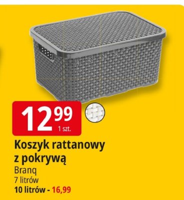 Koszyk rattanowy z pokrywą BranQ 7 litrów promocja w Leclerc