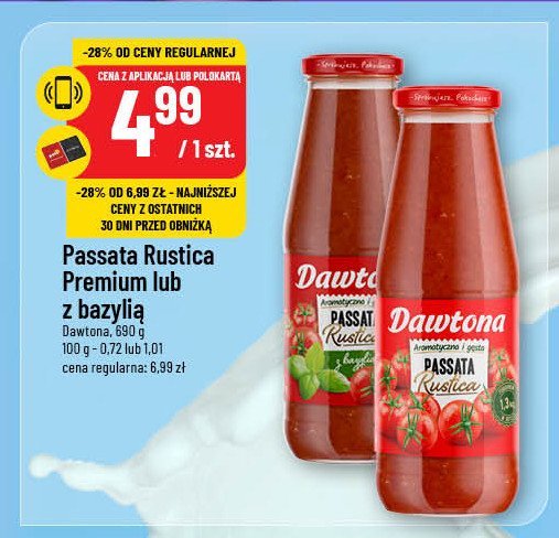 Passata z bazylią Dawtona promocja w POLOmarket