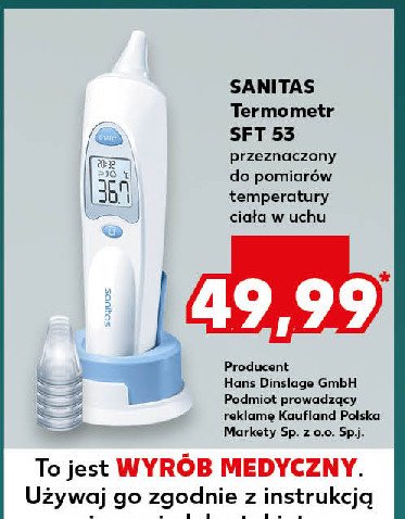 Termometr kliniczny sft 53 Sanitas promocja