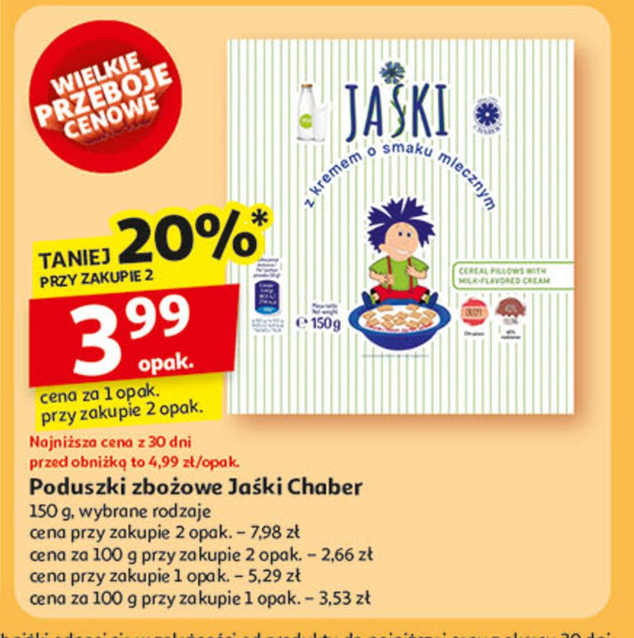 Płatki mleczne CHABER JAŚKI promocja w Auchan