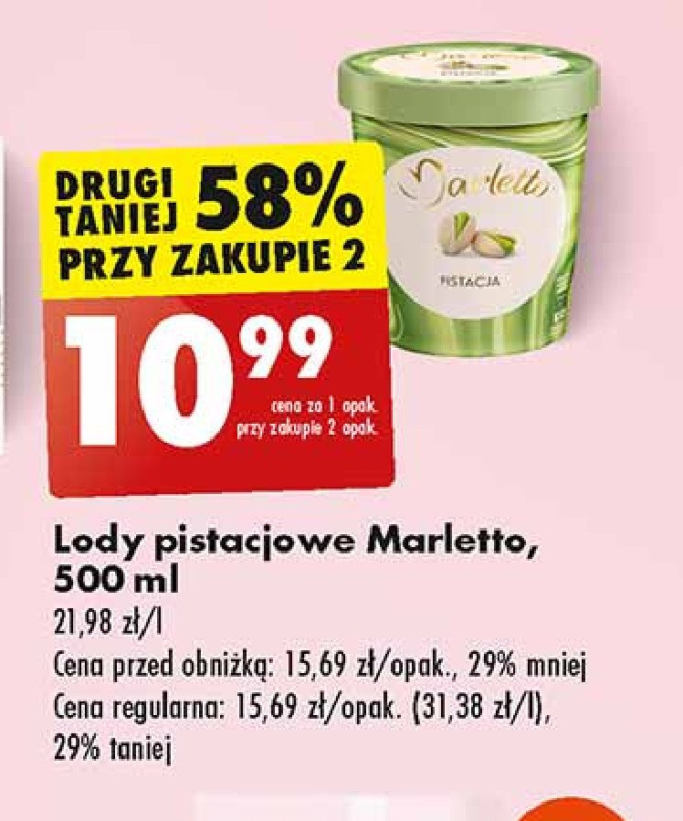 Lody pistacja Marletto promocja