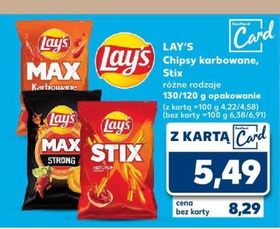 Chipsy Stix różne rodzaje 130/120 g promocja w Kaufland