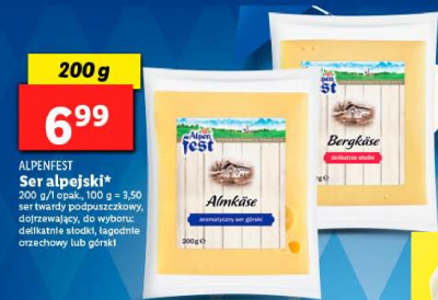 Ser bergkase Alpen fest promocja