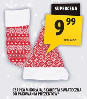Czapka Mikołaja, skarpetka świąteczna do pakowania prezentów promocja w Arhelan