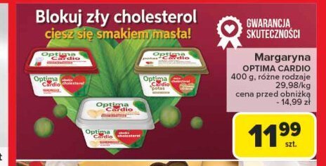 Margaryna Optima cardio o smaku masła promocja w Carrefour