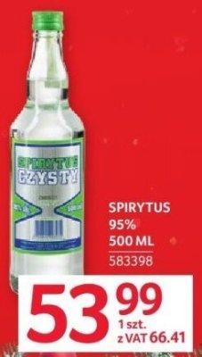 Wódka Spirytus 95% 500 ml promocja w Selgros