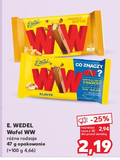 Baton peanut butter E. wedel ww promocja