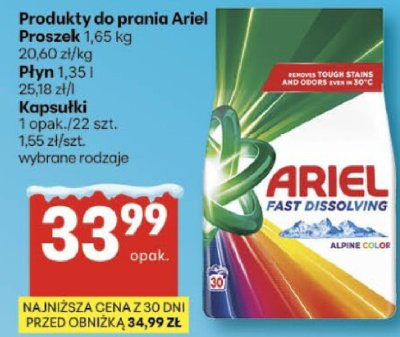 Proszek do prania Ariel 1,65 kg promocja w Delikatesy Centrum