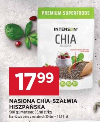 Nasiona Chia-szałwia hiszpańska Intenson promocja w Stokrotka
