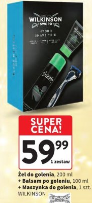 Żel do golenia WILKINSON + Balsam po goleniu + Maszynka do golenia promocja w Intermarche