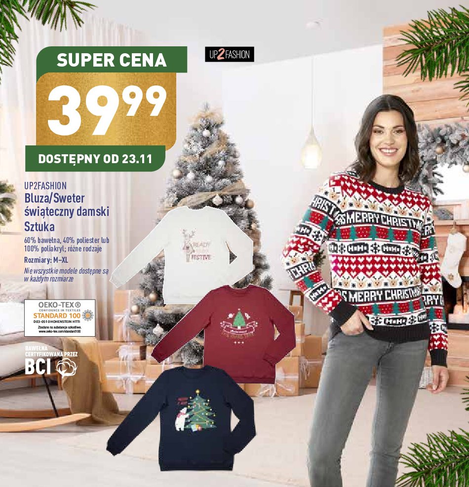 Sweter damski świąteczny m-xl Up2fashion promocja