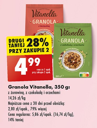 Granola z żurawiną Vitanella promocja