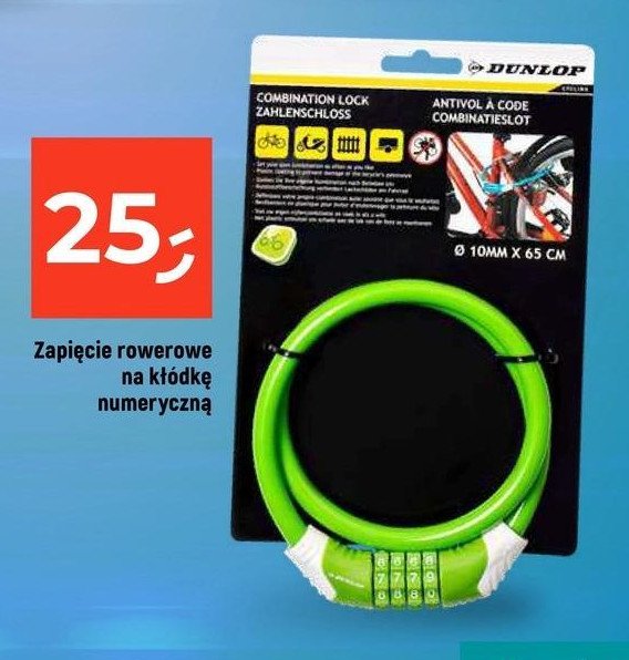 Zapięcie rowerowe na szyfr Dunlop promocja w Dealz