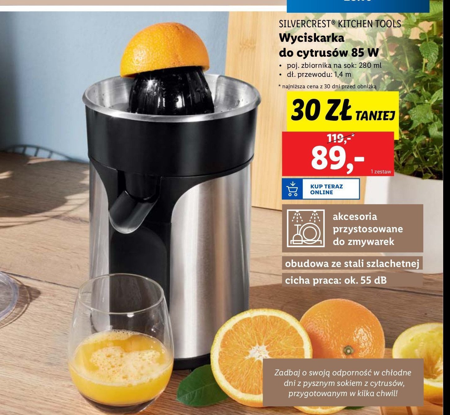 Wyciskarka do cytrusów 85 w Silvercrest promocja w Lidl